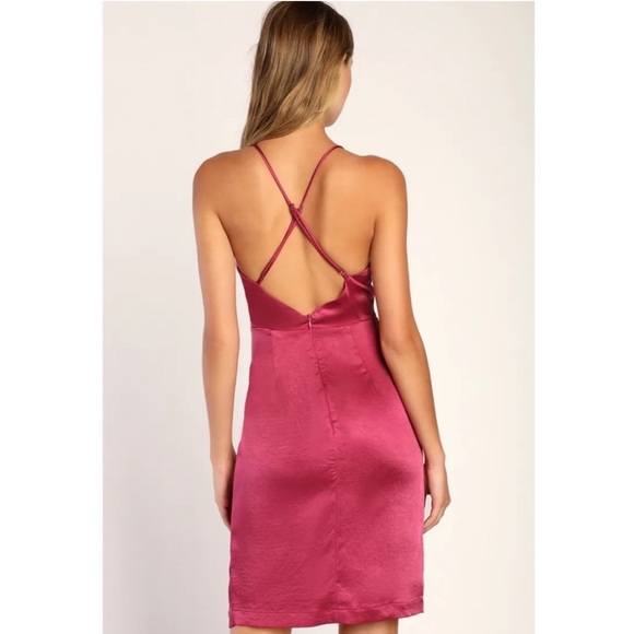 Lulus Hot Night Out Dress Satin Surplus Dress S - Picture 3 of 8